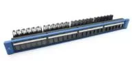 Патч-панель MSB, 19" для модулей KeyStone, незагруженная, неэкранированная, 1U, 24 порта, разборная, c кабельным органайзером 